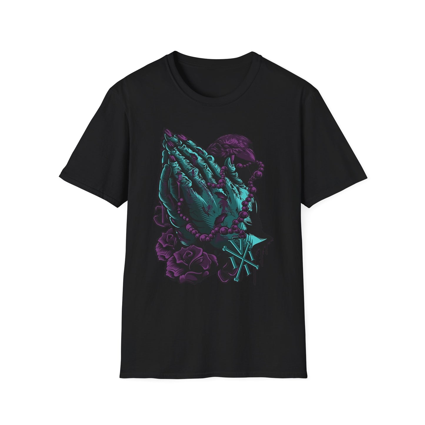 Spiritual Vibes Unisex Softstyle T-Shirt - Praying Hands Design