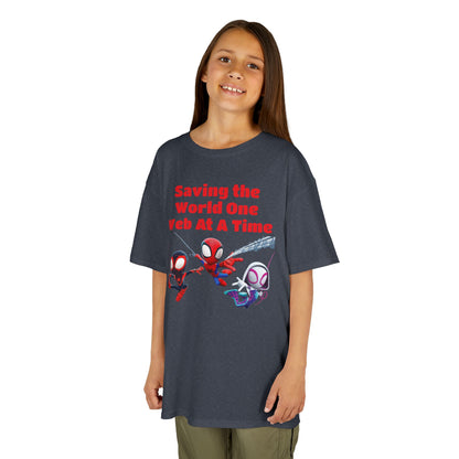 Kids Superhero Tee - Saving the World One Web At A Time