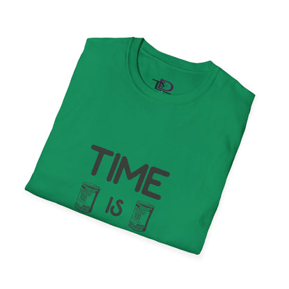Inspirational Unisex Softstyle T-Shirt - "Time is Money" Statement Tee for Financial Motivators