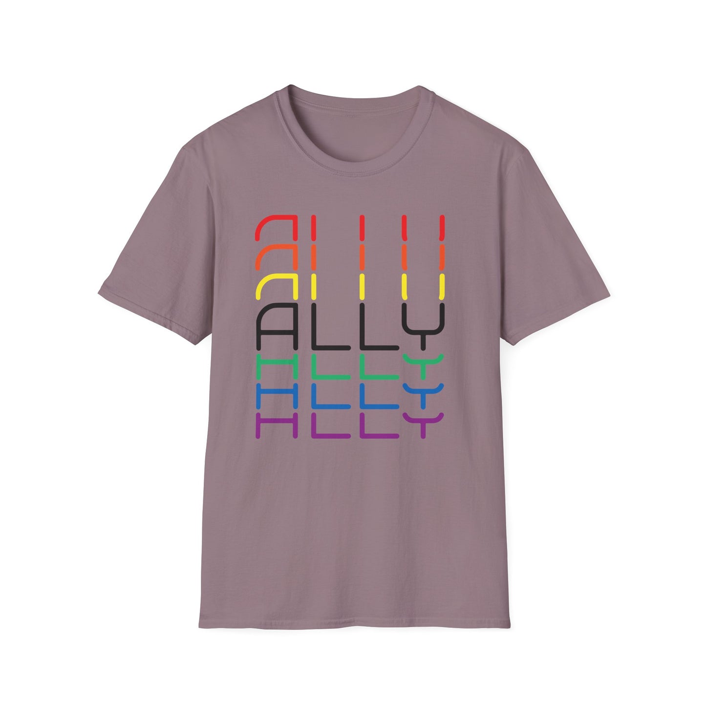 Pride Ally Unisex T-Shirt | Softstyle Tee for LGBTQ+ Support | Perfect for Pride Month, Festivals, or Everyday Wear