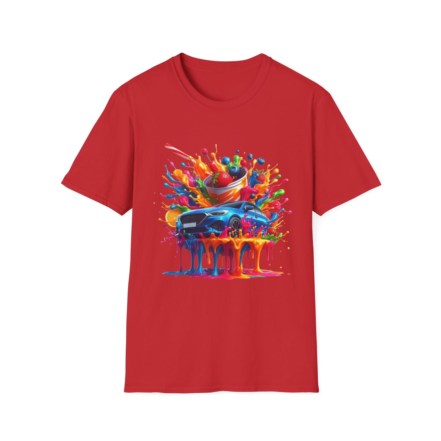 Colorful Drip Art Unisex Softstyle T-Shirt