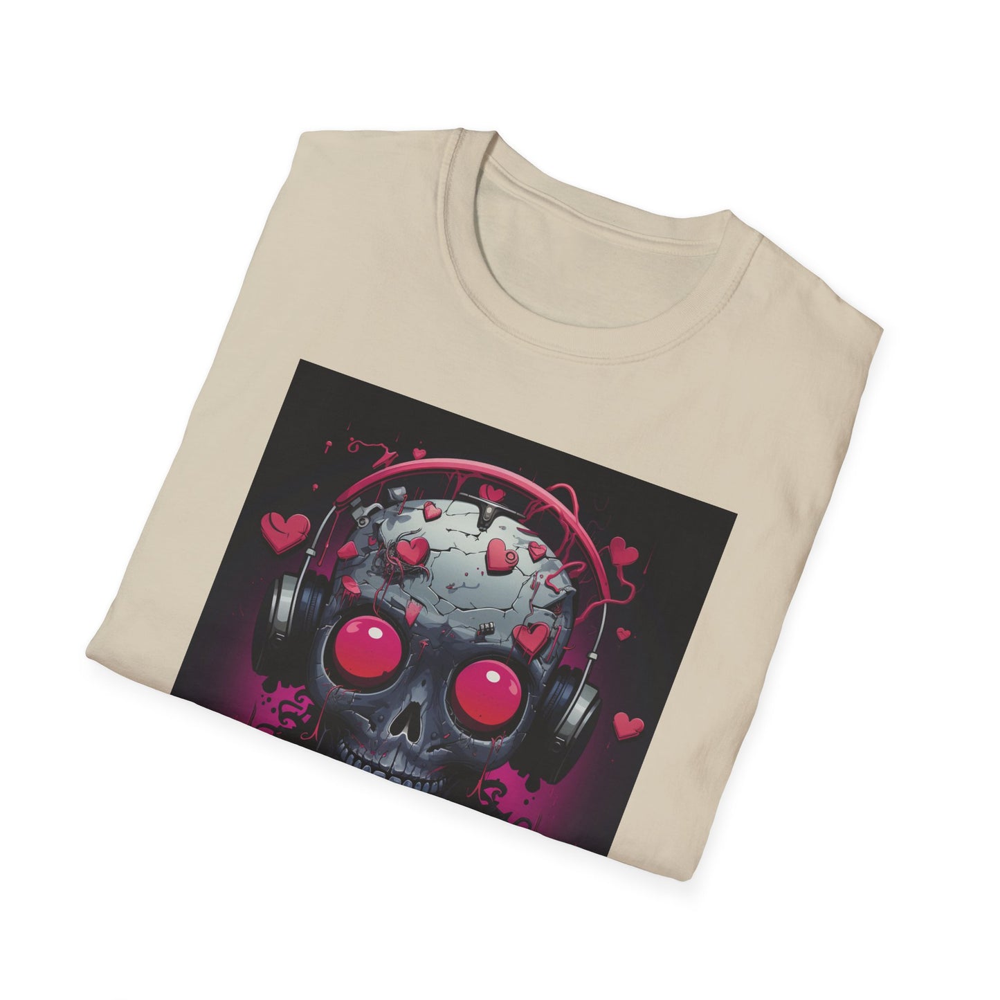 Edgy Skull Graphic T-Shirt with Headphones