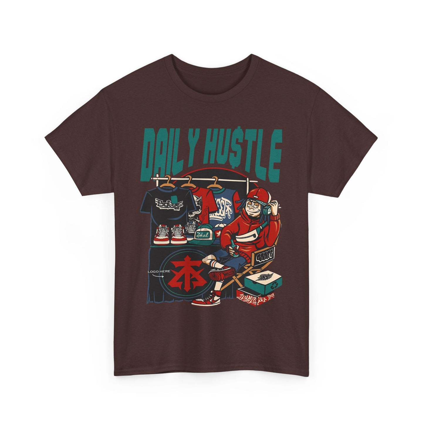 Daily Hustle Unisex Heavy Cotton Tee - Urban Streetwear for Creatives