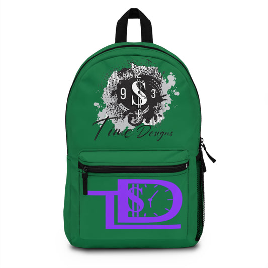Vibrant Money-Inspired Backpack, Trendy School Bag, Casual Daypack, Gift for Students, Urban Fashion Accessory, Green Backpack