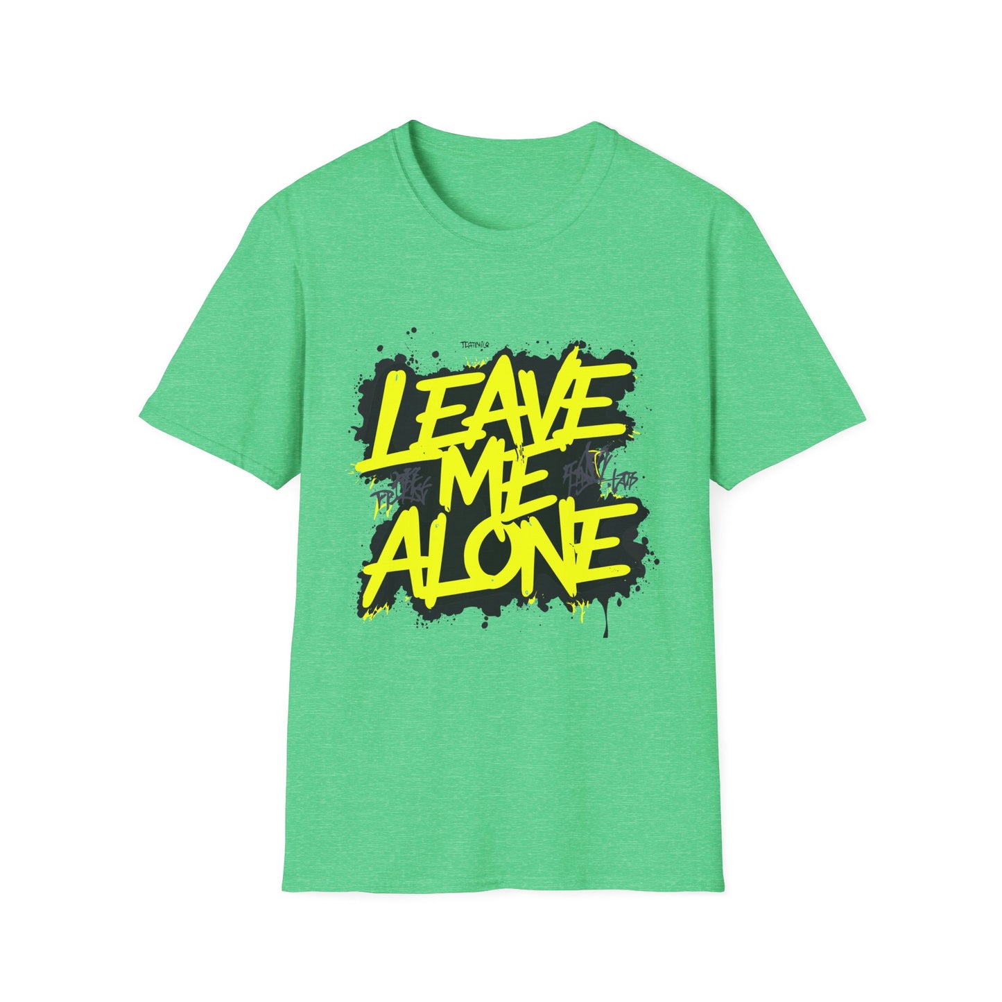 Unisex Softstyle T-Shirt with 'Leave Me Alone' Design - Funny Gift, Casual Wear, Relaxation, Self-Care, Gifts for Introverts
