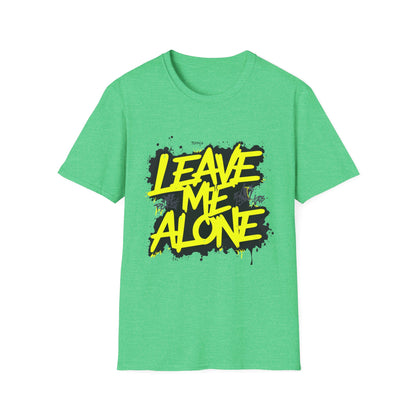 Unisex Softstyle T-Shirt with 'Leave Me Alone' Design - Funny Gift, Casual Wear, Relaxation, Self-Care, Gifts for Introverts