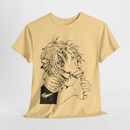 Emotional Unisex Heavy Cotton Tee - Minimalist Art Design