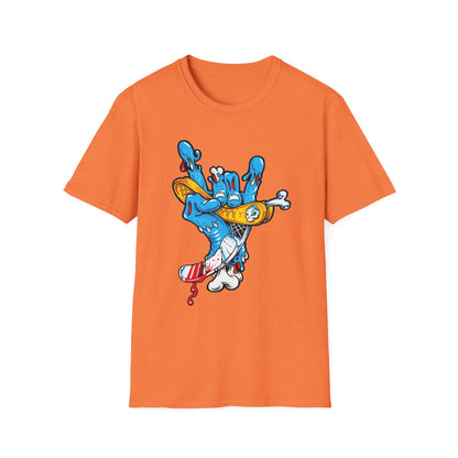 Street Art Unisex Softstyle T-Shirt with Colorful Skateboard Design