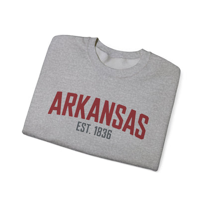 Arkansas Established 1836 Crewneck Sweatshirt