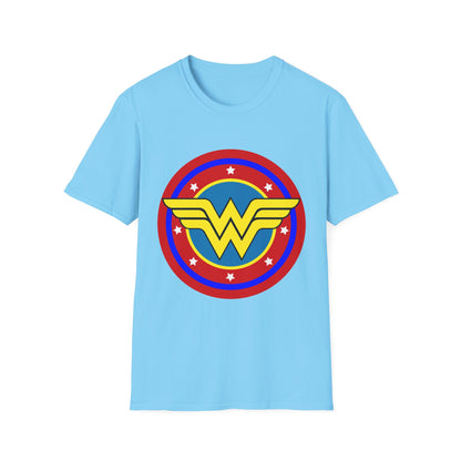 Wonder Woman Inspired Unisex Softstyle T-Shirt, Superhero Tee, Gift for Amazon Fans, Comic Con Outfit, Everyday Wear, Birthday Present