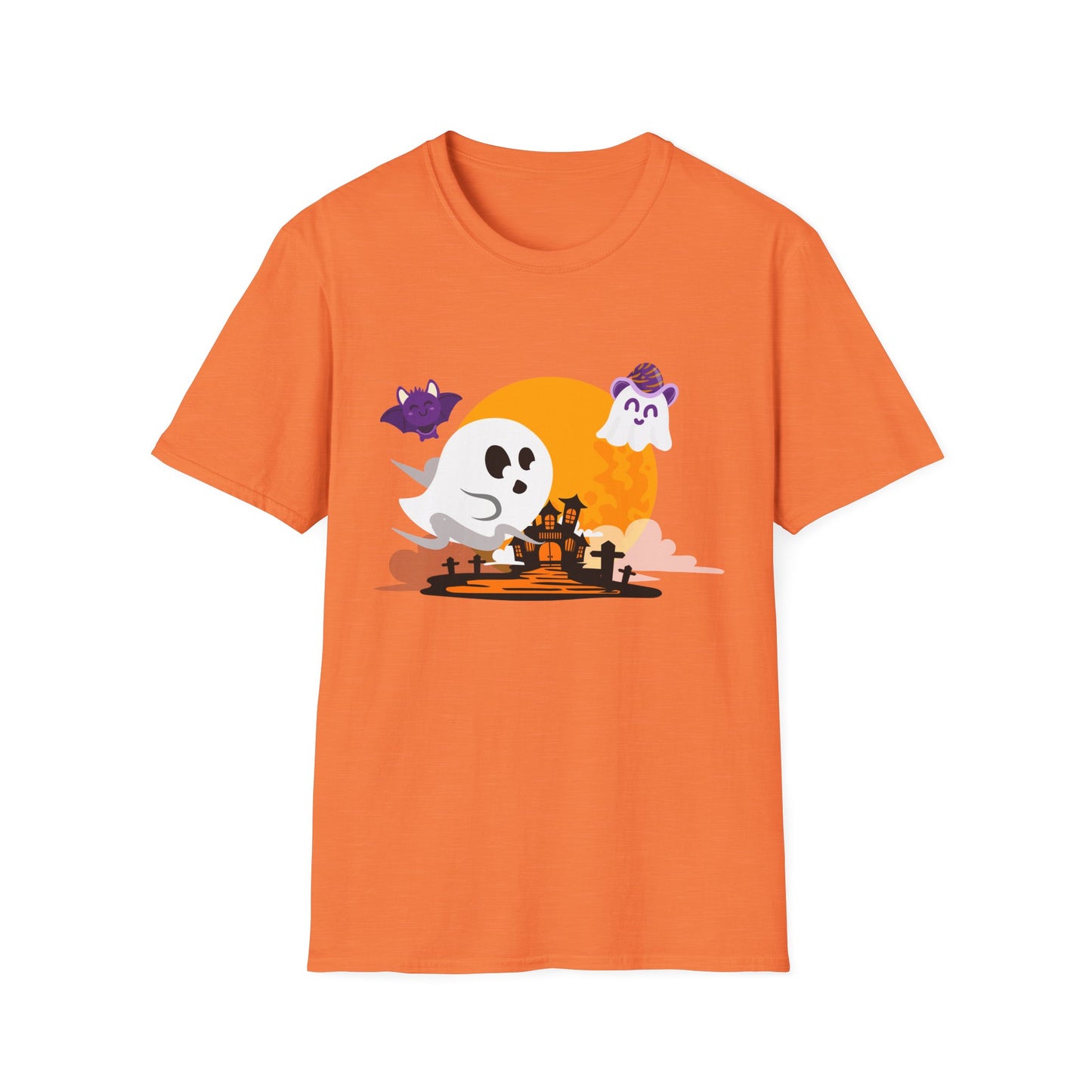 Halloween Ghost T-Shirt, Unisex Softstyle Tee, Spooky Season Shirt, Halloween Costume Top, Fall Festival Apparel