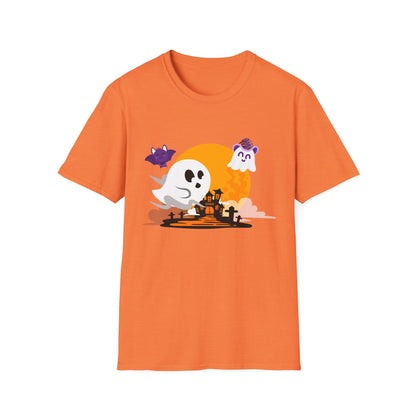Halloween Ghost T-Shirt, Unisex Softstyle Tee, Spooky Season Shirt, Halloween Costume Top, Fall Festival Apparel