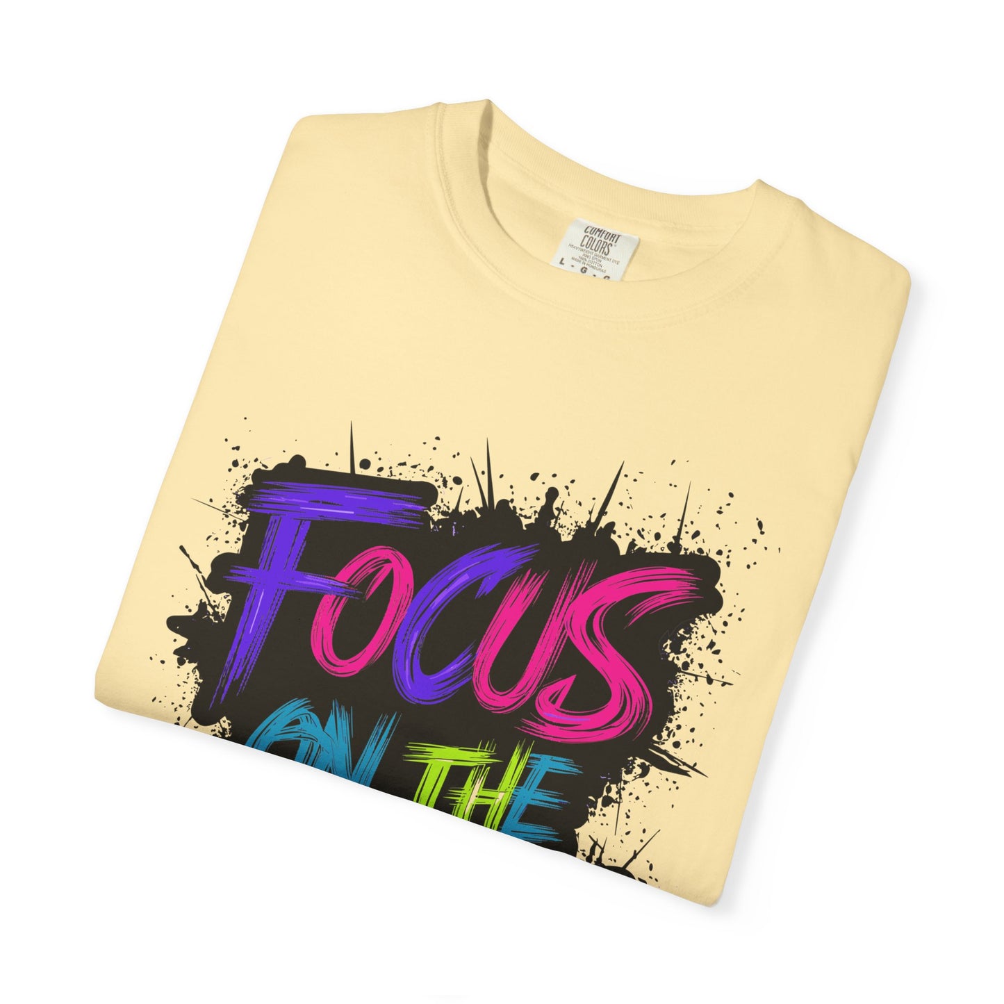 Vibrant Inspirational T-Shirt - Focus on the Goals - Unisex Motivational Tee, Goal Setting Shirt, Fitness Reminder, Gift for Dreamers