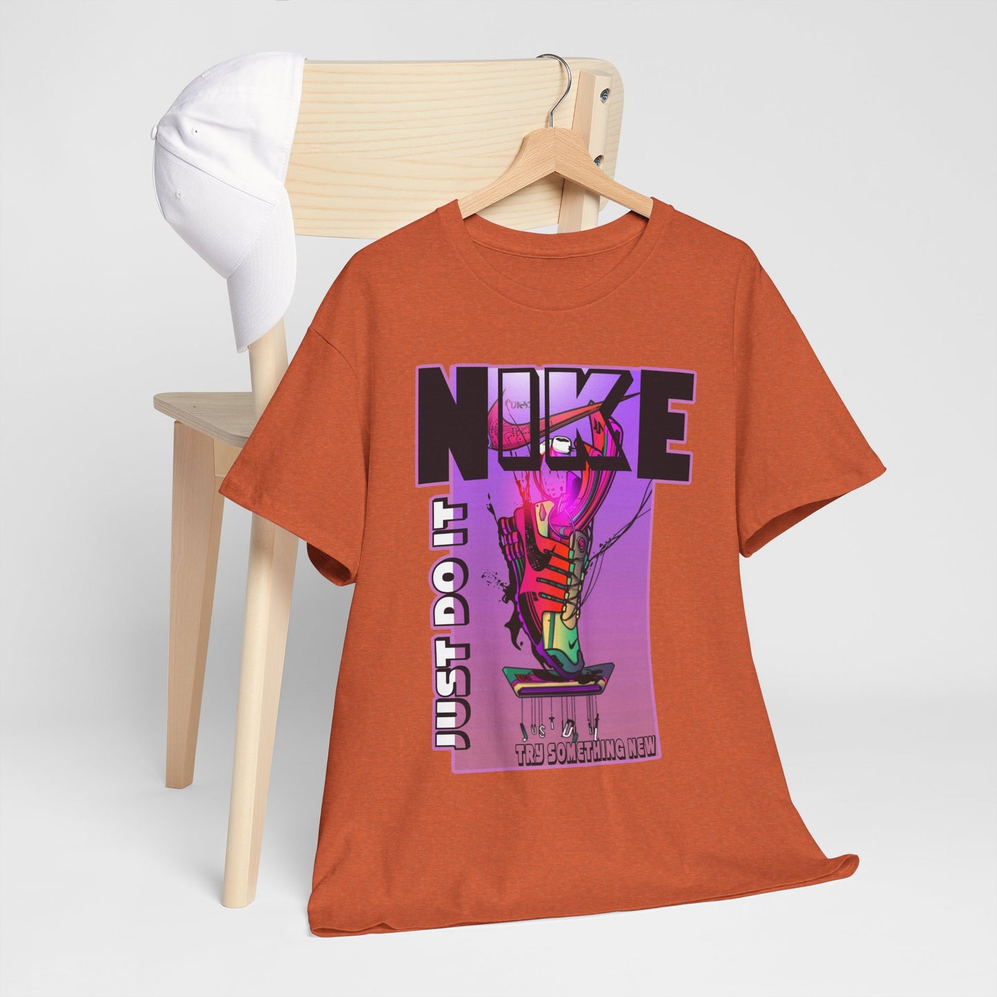 Vintage-Style Nike Unisex Heavy Cotton Tee - Just Do It Graphic Shirt