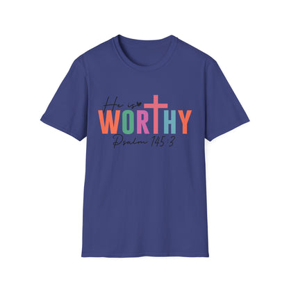 He is Worthy T-Shirt, Unisex Christian Tee, Psalm 145 3 Shirt, Inspirational Gift, Faith-Based Apparel, Church Outfit