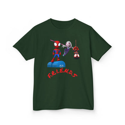 Kids' Friends Spider-Man Tee - Fun & Colorful Cotton T-Shirt for Young Superheroes