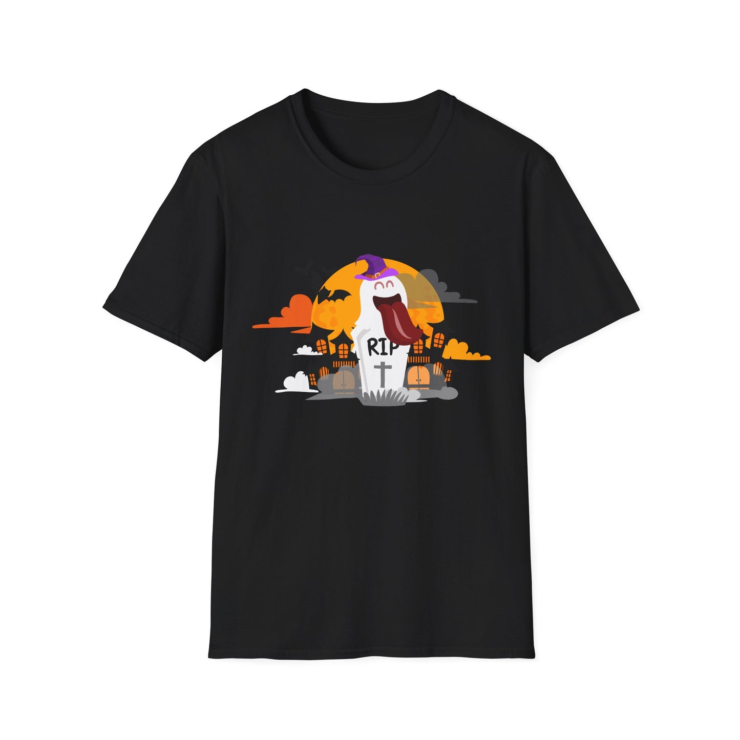 Halloween Ghost Graphic Tee, Unisex Softstyle T-Shirt, Spooky Shirt, Halloween Costume, Halloween Gift, Treat or Treat T-Shirt