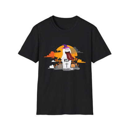 Halloween Ghost Graphic Tee, Unisex Softstyle T-Shirt, Spooky Shirt, Halloween Costume, Halloween Gift, Treat or Treat T-Shirt
