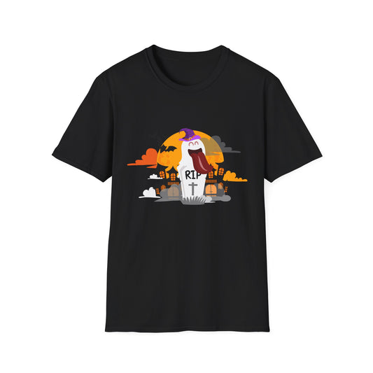 Halloween Ghost Graphic Tee, Unisex Softstyle T-Shirt, Spooky Shirt, Halloween Costume, Halloween Gift, Treat or Treat T-Shirt