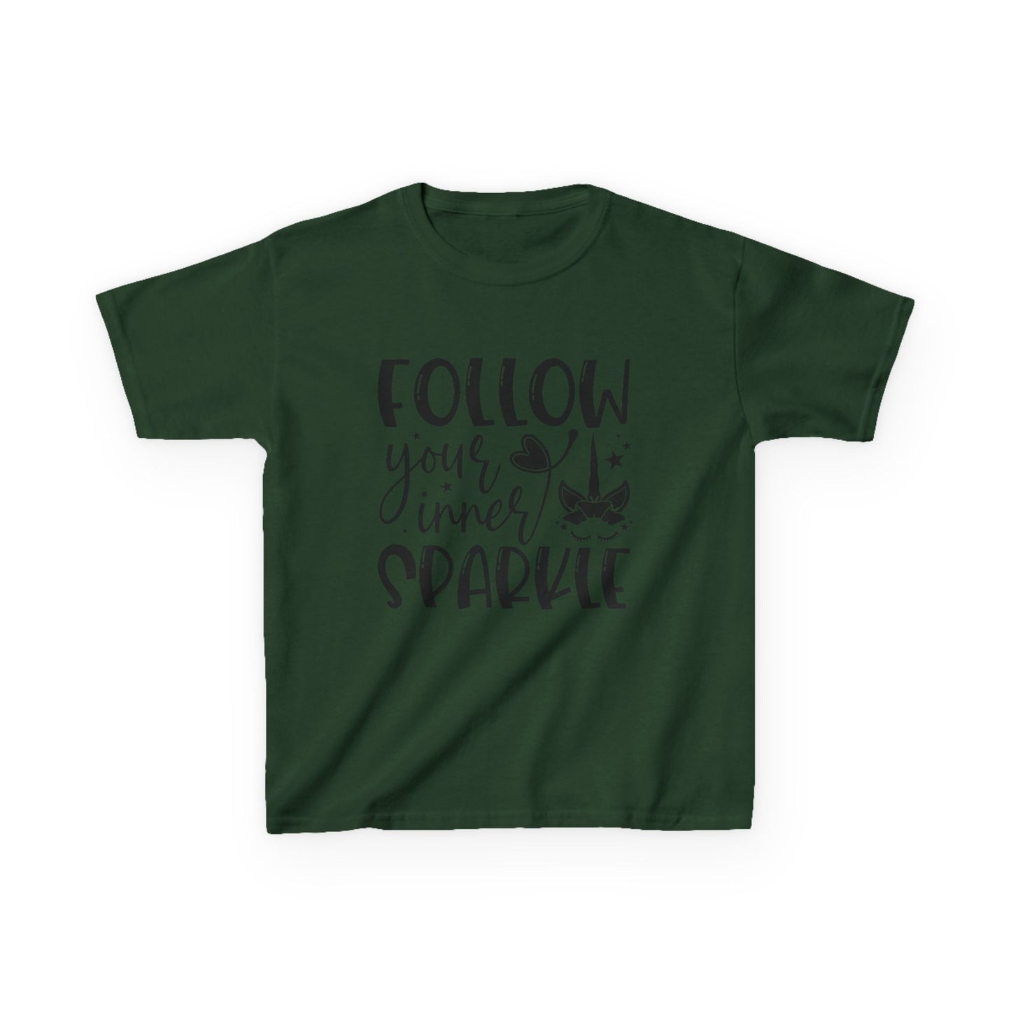 Kids Heavy Cotton™ Tee - Follow Your Inner Sparkle T-Shirt for Creative Kids
