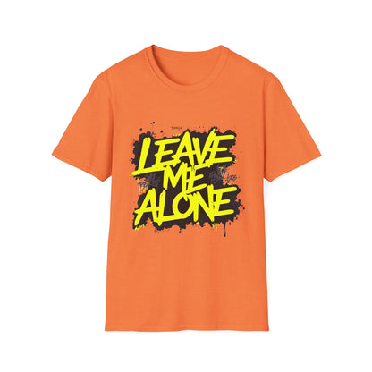Unisex Softstyle T-Shirt with 'Leave Me Alone' Design - Funny Gift, Casual Wear, Relaxation, Self-Care, Gifts for Introverts