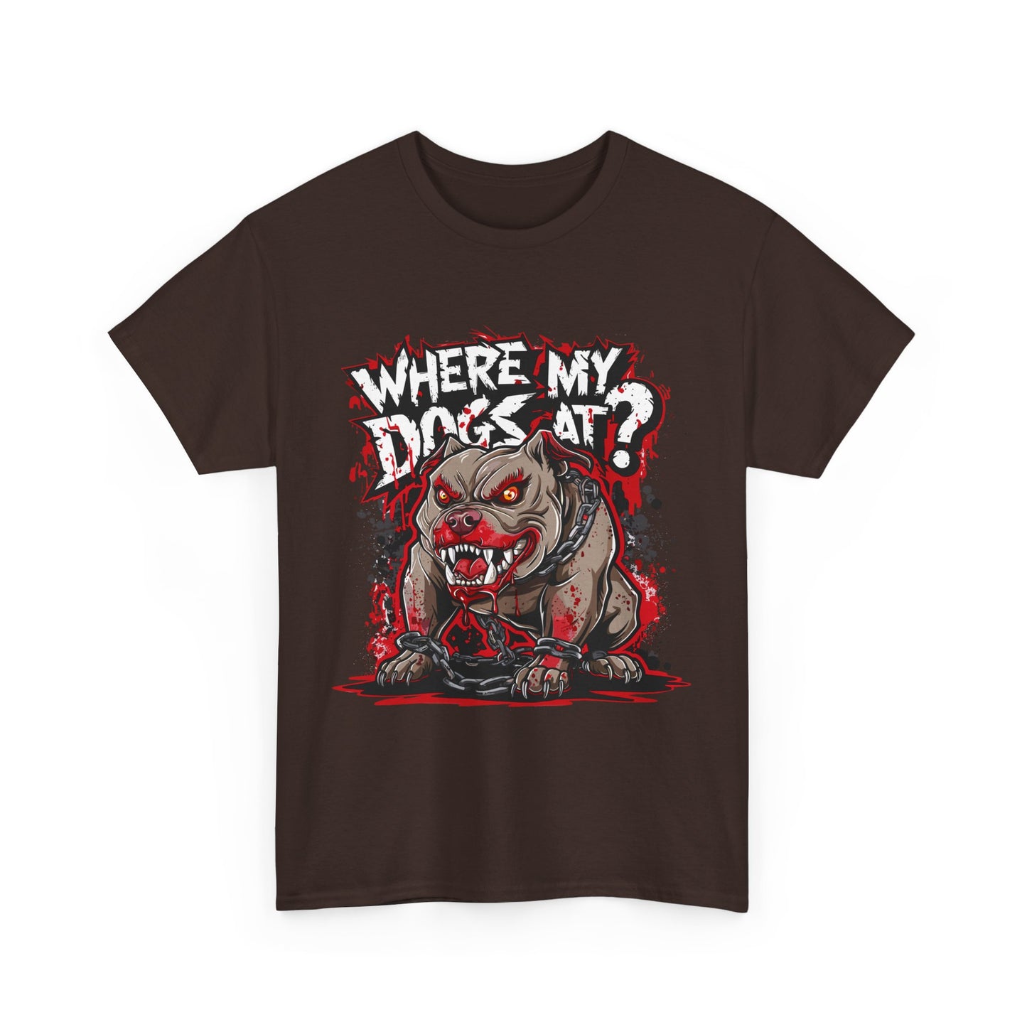 Unisex Graphic Tee - "Where My Dogs At?" Horror Style, Perfect for Halloween, Dog Lovers, Casual Wear