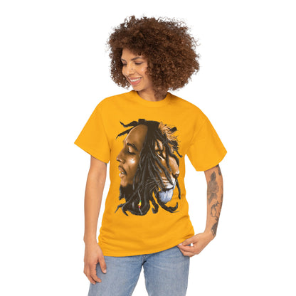 Unisex Heavy Cotton Tee - Inspiring Lion and Human Design