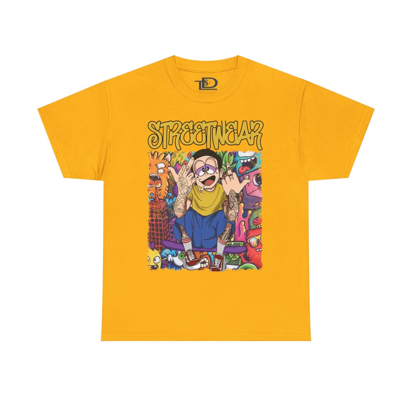 Streetwear Unisex Heavy Cotton Tee - Urban Vibe Graphic T-Shirt