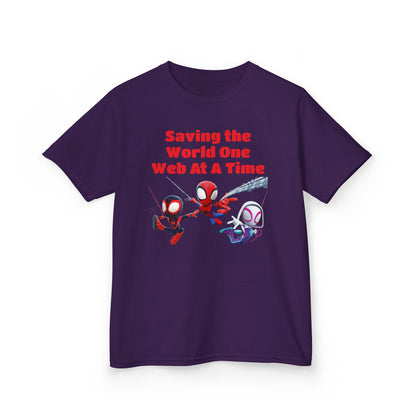 Kids Superhero Tee - Saving the World One Web At A Time