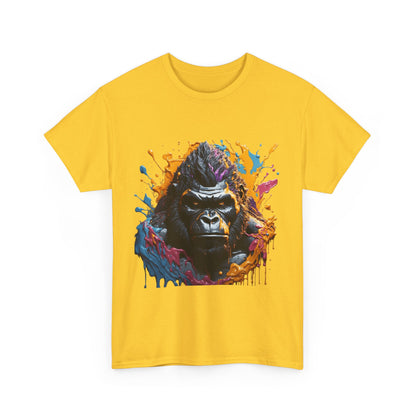 Colorful Gorilla Art Unisex Heavy Cotton Tee - Bold Graphic Tee for Animal Lovers
