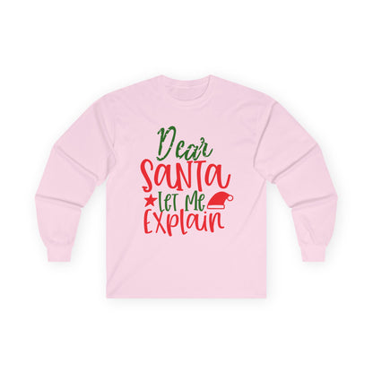 Unisex Holiday Long Sleeve Tee - Perfect for Christmas, Family Gatherings, Fun Gift, Cozy Winter Wear, Dear Santa Design