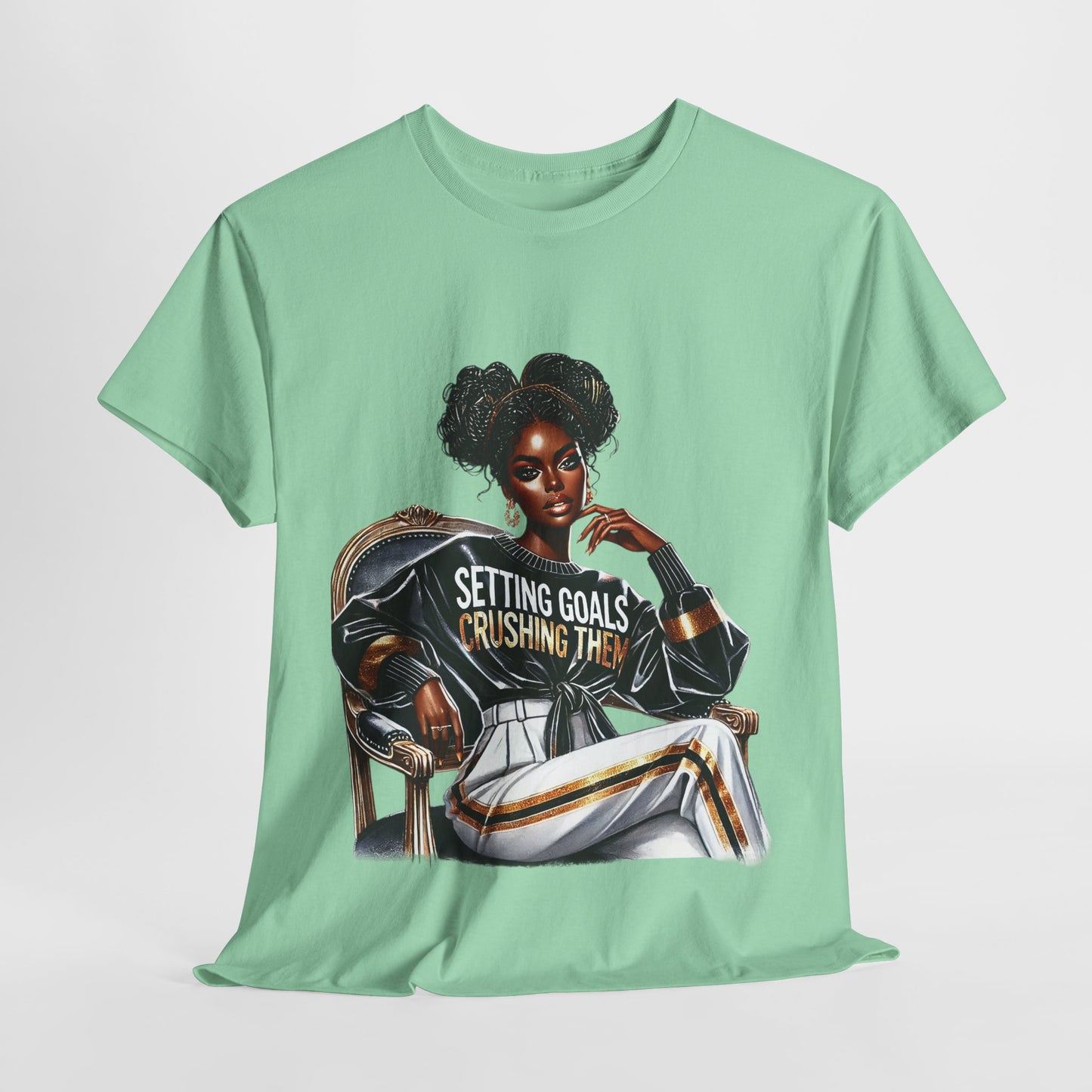 Motivational Tee - Setting Goals & Crushing Them - Unisex Heavy Cotton Shirt