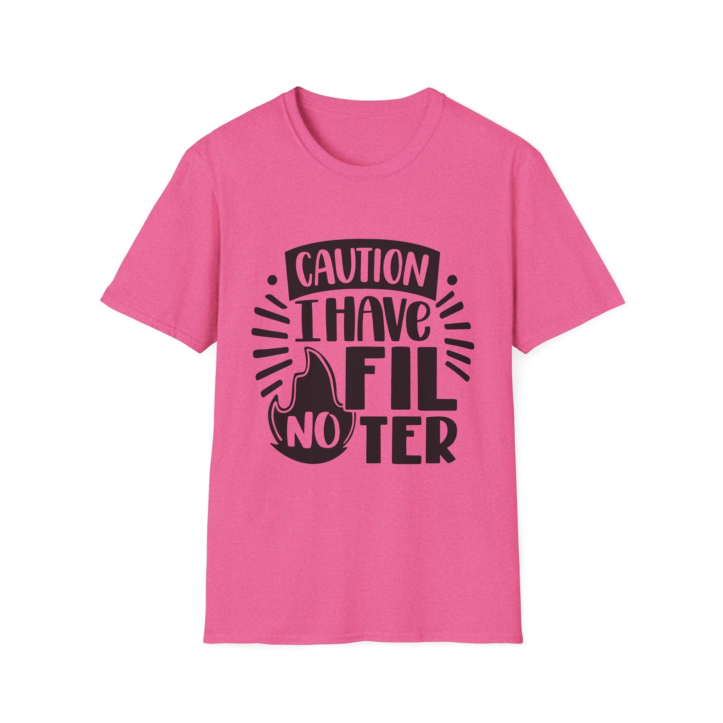 Caution: I Have No Filter Unisex Softstyle T-Shirt - Fun and Quirky Graphic Tee for Casual Wear