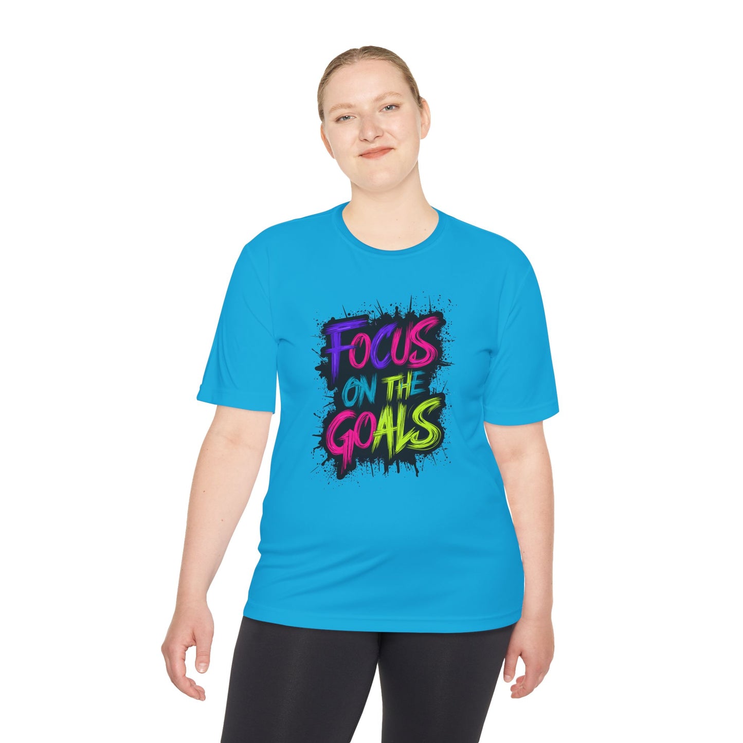 Colorful Motivational Fitness Tee for Active Lifestyle, Gym Shirt, Workout Shirt, Gift for Athletes, Focus on the Goals