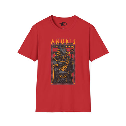 Anubis Unisex Softstyle T-Shirt, Egyptian Mythology Tee, Graphic Tee, Casual Wear for Fans, Gift for Halloween or Birthdays