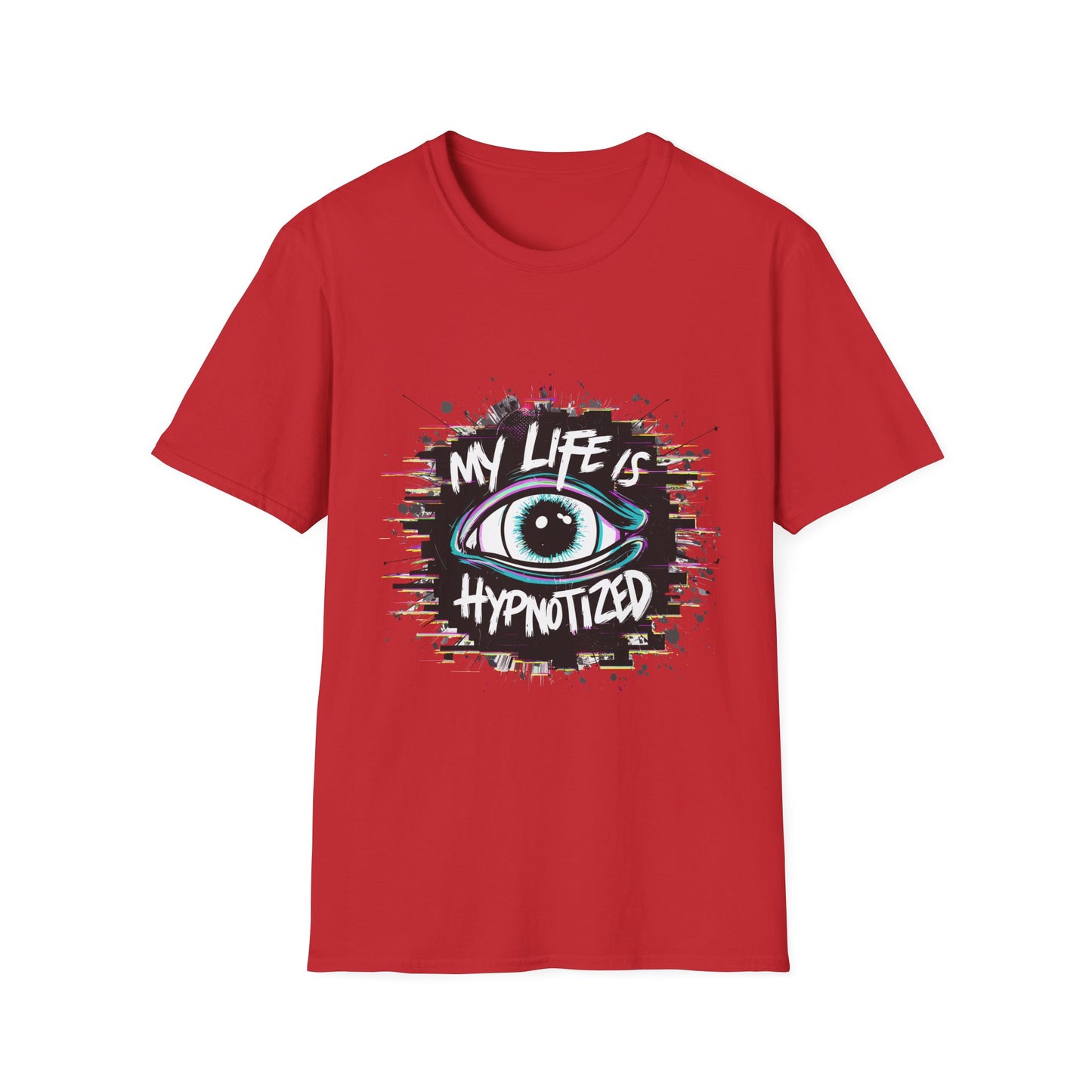 Unisex Hypnotized Eye T-Shirt, Softstyle Tee, Cool Graphic Shirt, Gift for Dreamers, Casual Wear, Trendy Fashion Tee