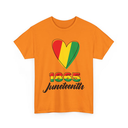 Juneteenth Heart Unisex Heavy Cotton Tee, Celebrate Freedom, Heritage Spirit Shirt, Black History Month Gift, Casual Tee for All