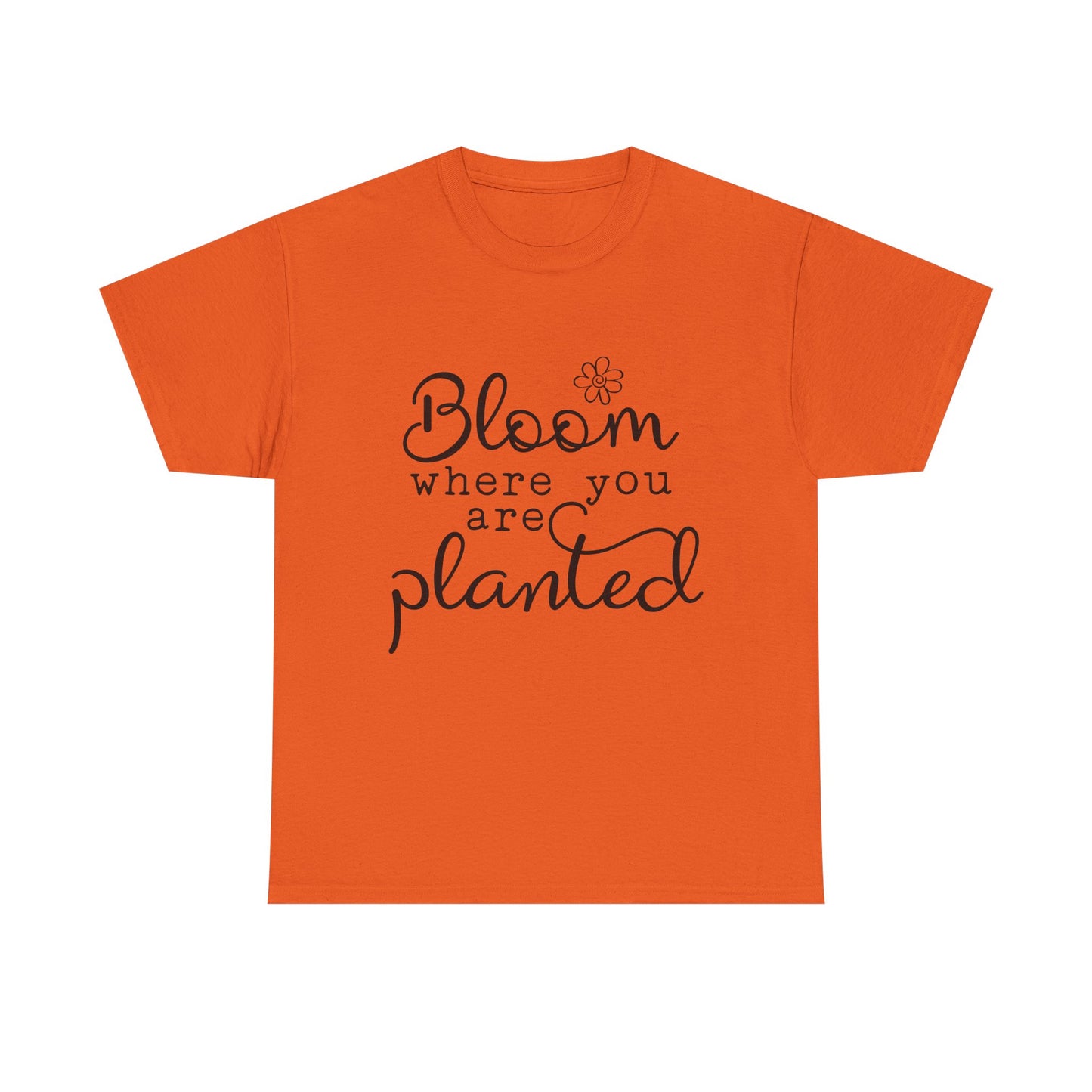Inspirational Bloom Tee - Unisex Heavy Cotton T-Shirt for Growth Mindset