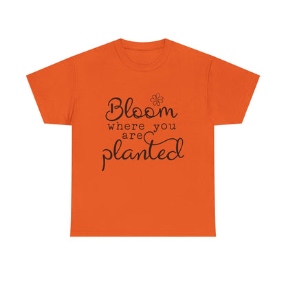 Inspirational Bloom Tee - Unisex Heavy Cotton T-Shirt for Growth Mindset