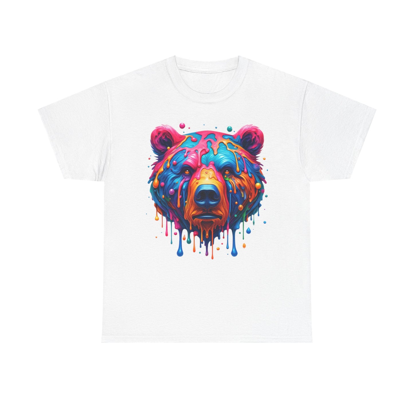 Colorful Bear Unisex Heavy Cotton Tee - Vibrant Art T-Shirt