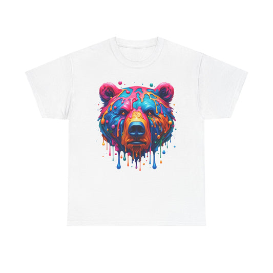 Colorful Bear Unisex Heavy Cotton Tee - Vibrant Art T-Shirt