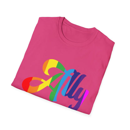 Pride Ally T-Shirt, Unisex Tee for LGBTQ+ Support, Softstyle Shirt for Everyday Wear, Gift for Allies