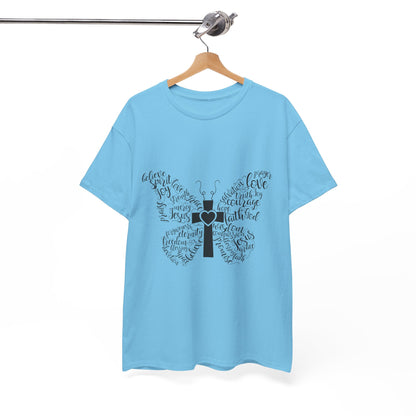 Inspirational Butterfly Unisex Heavy Cotton Tee - Love and Hope Design