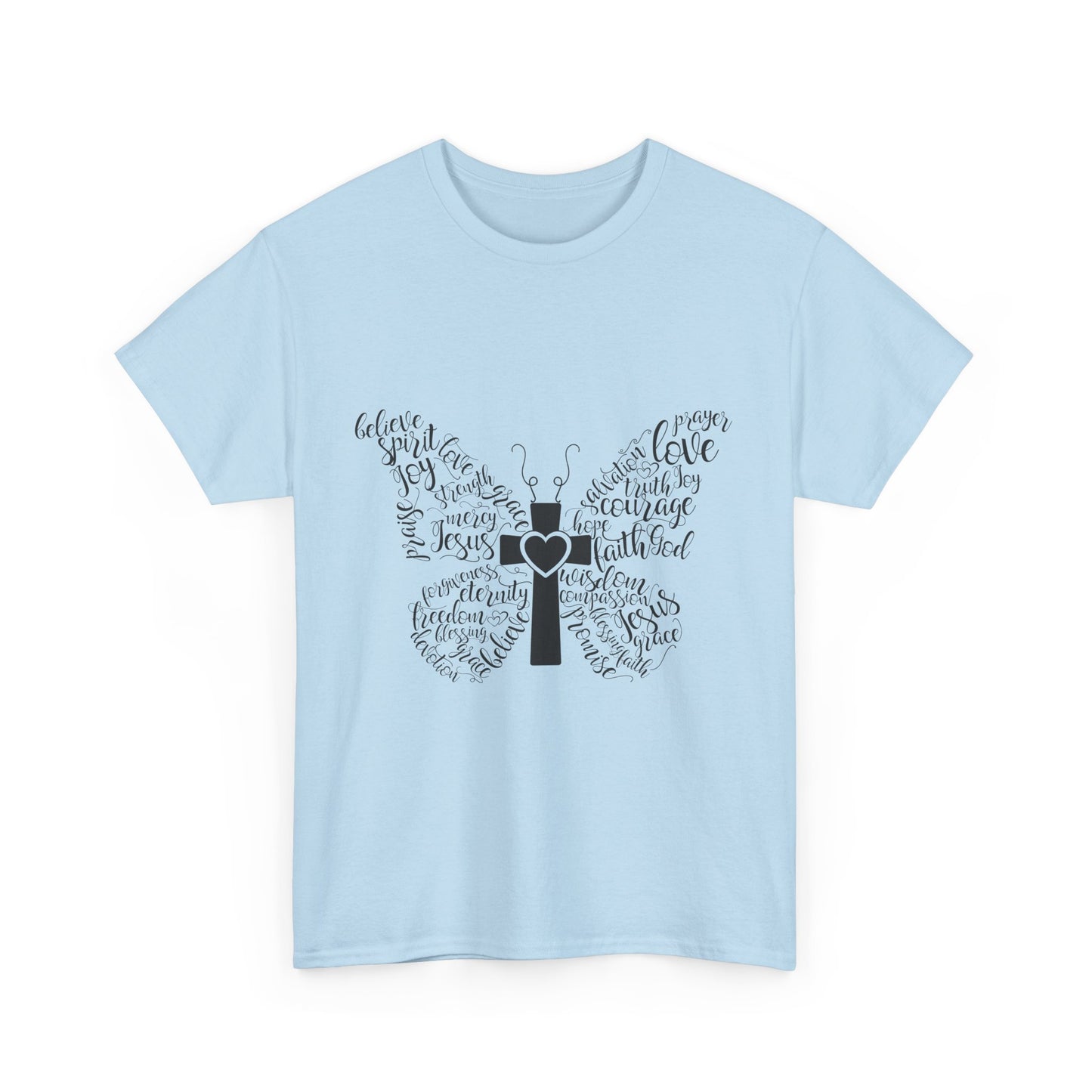 Inspirational Butterfly Unisex Heavy Cotton Tee - Love and Hope Design