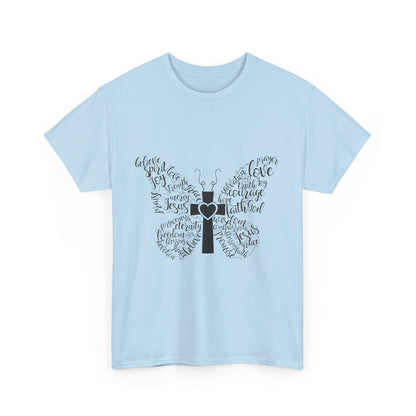 Inspirational Butterfly Unisex Heavy Cotton Tee - Love and Hope Design