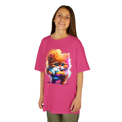 Colorful Kitten Kids Tee - Fun, Playful Cotton T-Shirt for Cat Lovers