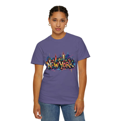 Colorful New York Graffiti T-Shirt, Streetwear Tee, City Vibe Shirt, Travel Souvenir Gift, Urban Fashion, Summer Outfit