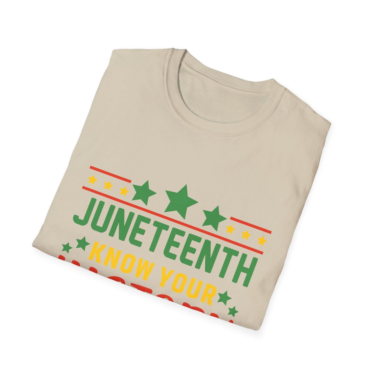 Juneteenth History T-Shirt, Unisex Softstyle Tee, Celebrate Freedom, Know Your History, Black History Month, Gift for Activists