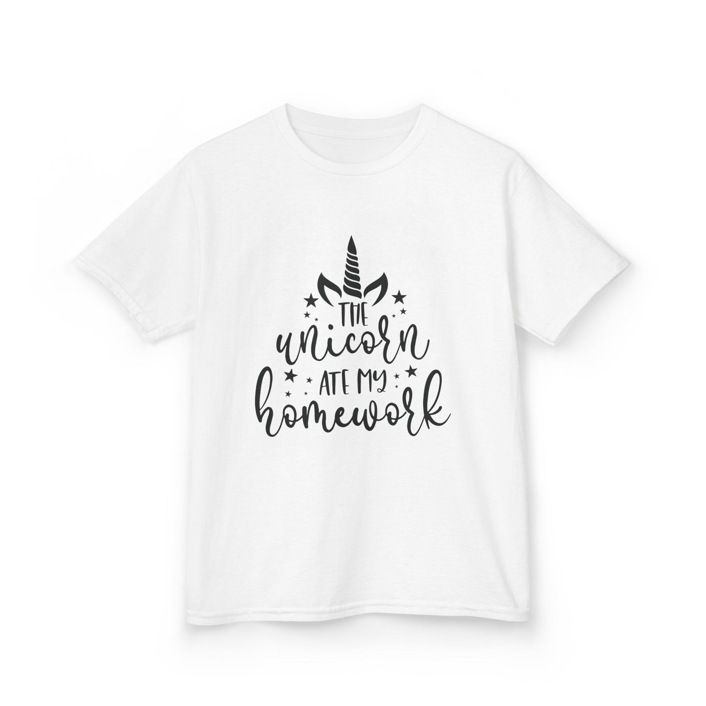 Kids Unicorn Homework Tee - Fun Cotton T-Shirt for Children