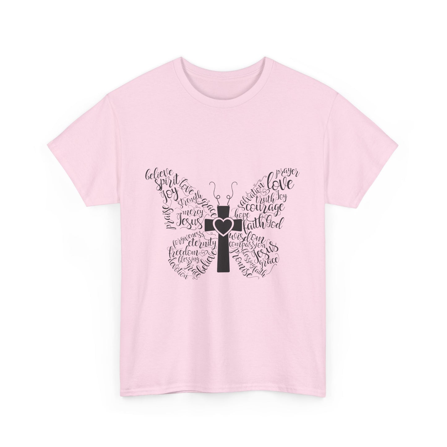 Inspirational Butterfly Unisex Heavy Cotton Tee - Love and Hope Design